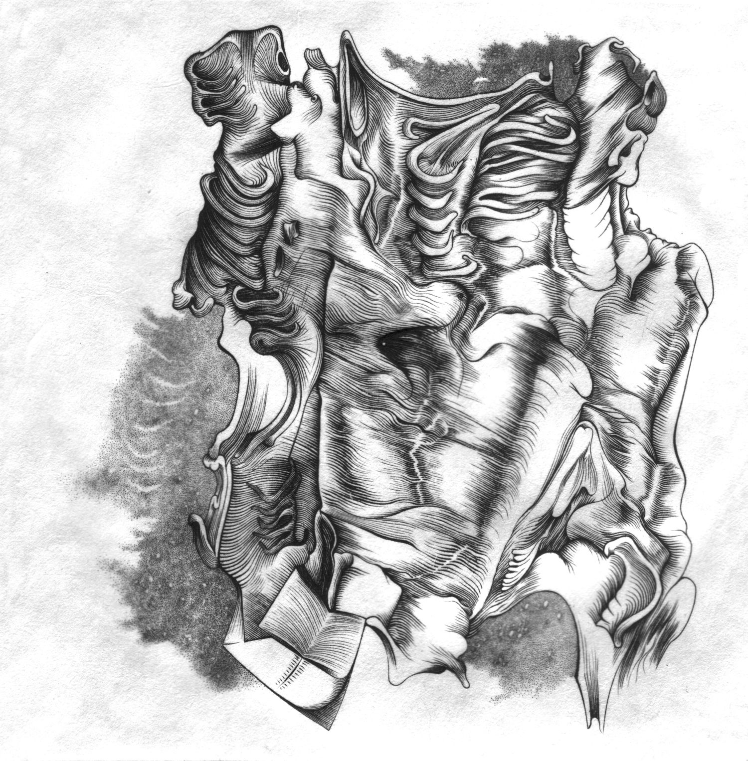 2013, Côte à côte, burin et pointe sur cuivre, 13cm x 13cm